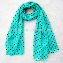 Mode femme 100 polyester dot pattern voile scarf